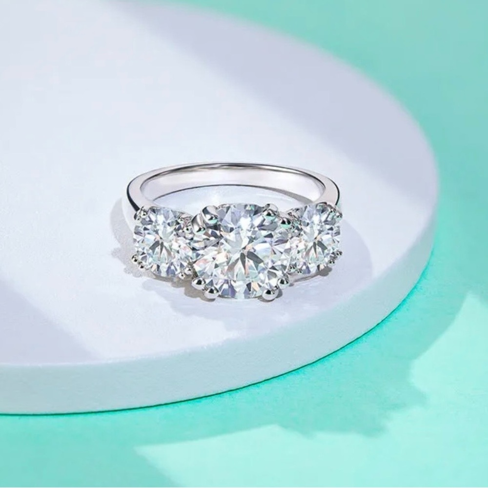 Three Stones Moissanite Engagement Ring (5.0 ct. tw)